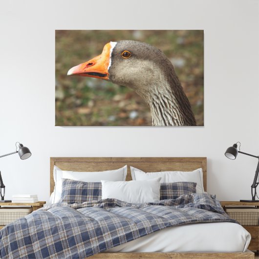 Greylag Swan Goose Cross Canvas Afdruk (Insitu (Slaapkamer))