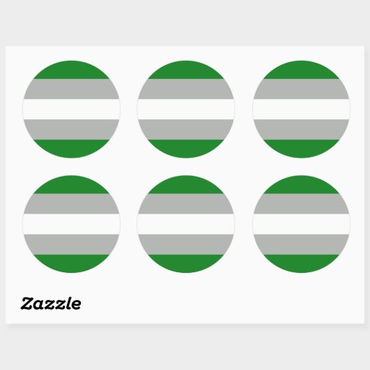 Greyromantic Pride Flag Ronde Sticker (Vel)