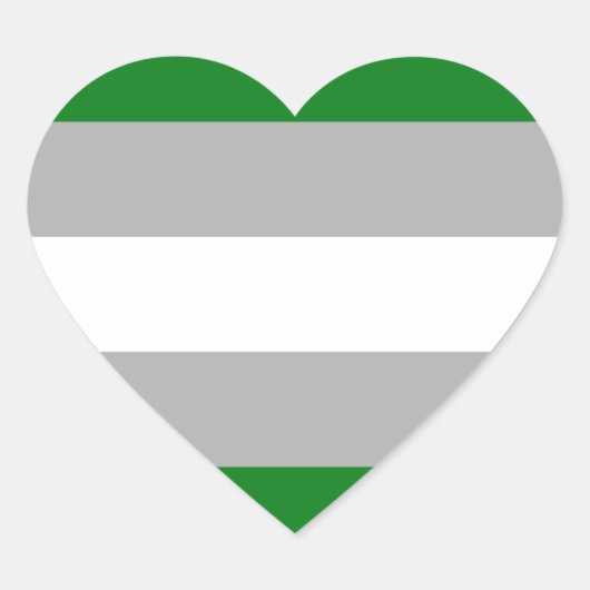 Greyromantic Pride Hart Sticker (Voorkant)