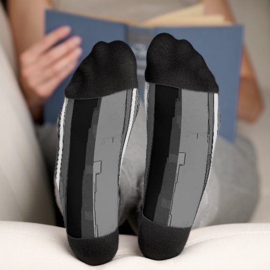 Greyscale Abstract B&W Art  Sokken (Onderkant)
