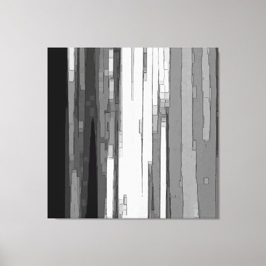 Greyscale Abstracte B&W-kunst Canvas Afdruk (Voorkant)