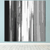 Greyscale Abstracte B&W-kunst Canvas Afdruk (Insitu (Houten vloer))
