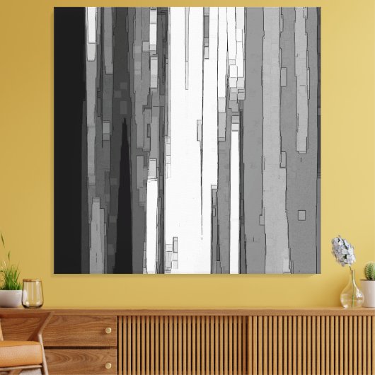 Greyscale Abstracte B&W-kunst Canvas Afdruk (Insitu (Woonkamer))
