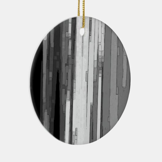 Greyscale Abstracte B&W-kunst Keramisch Ornament (Rechts)