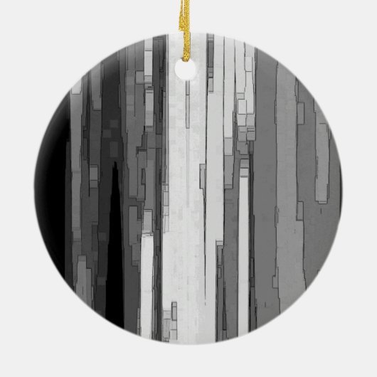 Greyscale Abstracte B&W-kunst Keramisch Ornament (Achterkant)