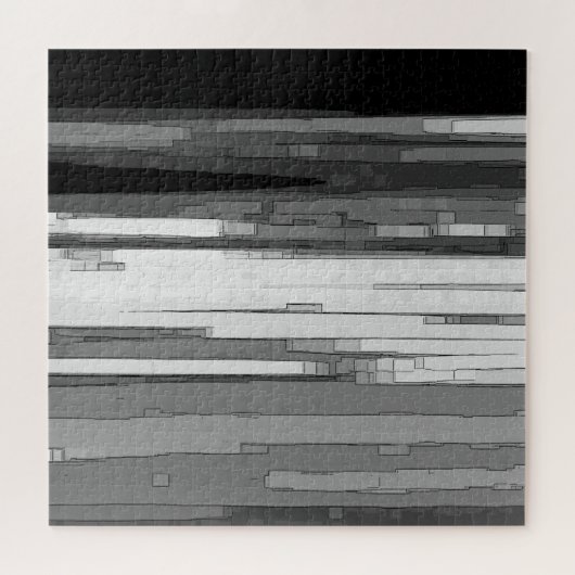 Greyscale Abstracte B&W-kunst Legpuzzel (Horizontaal)