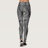 Greyscale Abstracte Swirly Stripe Leggings (Achterkant)
