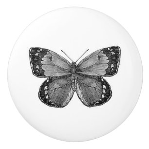 Greyscale Butterfly Keramische Knop