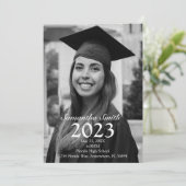 Greyscale Foto Afstuderen Aankondiging (Staand voorkant)