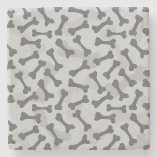 Greyscale het Patroon van de Textuur van het been Stenen Onderzetter (Voorkant)