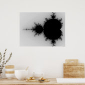 Greyscale Mandelbrot Set Poster (Keuken)