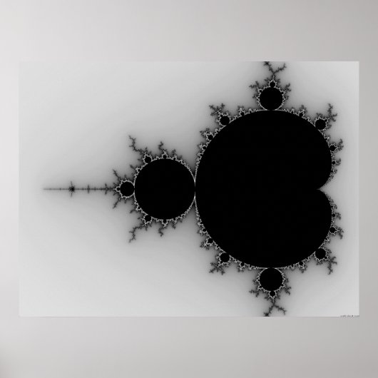 Greyscale Mandelbrot Set Poster (Voorkant)