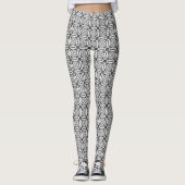Greyscale modern minimalistisch patroon op leggings (Voorkant)