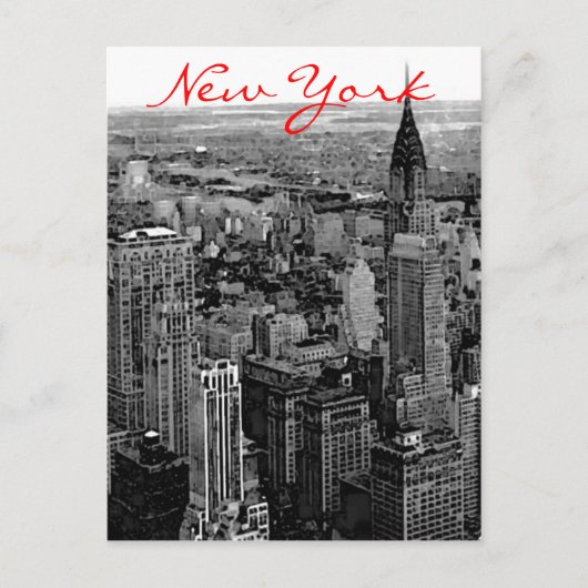 Greyscale New York City Briefkaart (Voorkant)