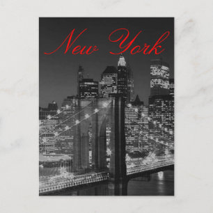 Greyscale New York Script Post Card Briefkaart