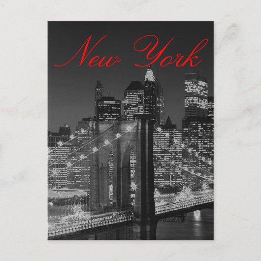 Greyscale New York Script Post Kaart (Voorkant)