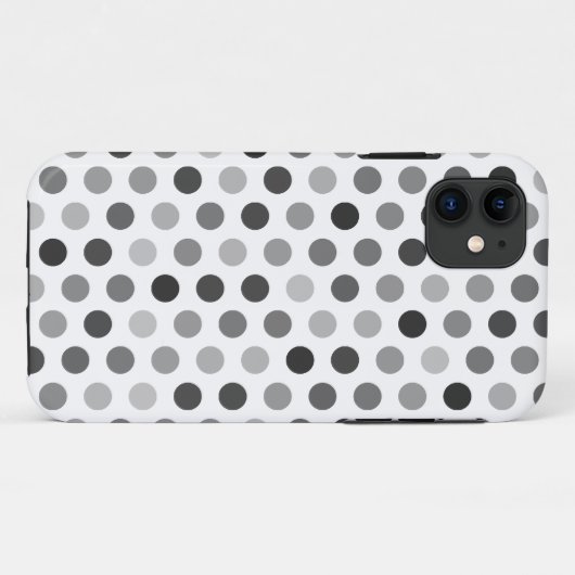 Greyscale Polka Dot Patterned Hoesje (Achterkant (horizontaal))