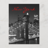Greyscale Red New York Script Post Kaart (Voorkant)