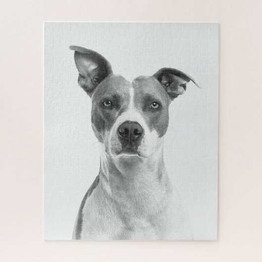 Greyscale Short Haire Dog in zwart-wit Legpuzzel (Verticaal)
