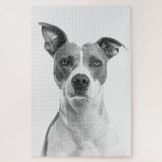 Greyscale Short Haire Dog in zwart-wit Legpuzzel (Verticaal)