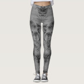 Greyscale Tiger en Bamboo 18e eeuw Leggings (Voorkant)