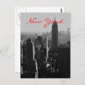 Greyscale Wood Effect NYC Script Post Kaart (Voorkant / Achterkant)