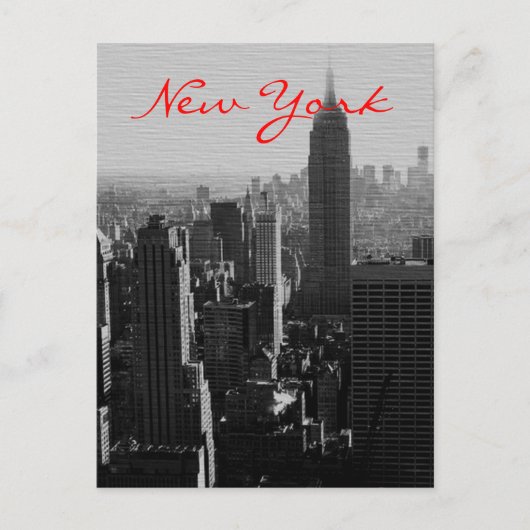 Greyscale Wood Effect NYC Script Post Kaart (Voorkant)