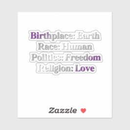 Greysexual Pride - Geboorteplaats: Aarde. Ras: Men Sticker