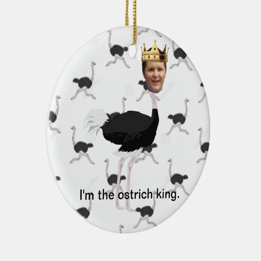 Greyson ostrich koning kerstversiering keramisch ornament (Rechts)