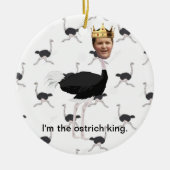 Greyson ostrich koning kerstversiering keramisch ornament (Voorkant)