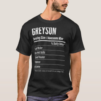 Greyson Serving Maat Voeding Label Calorieën T-shirt