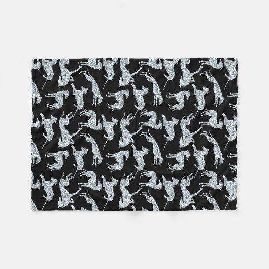 Greyt Diamond Greyhounds Fleece Deken (Voorkant (Horizontaal))