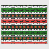 Greyt Greyhound Kerstmis Cadeaupapier (Vlak)