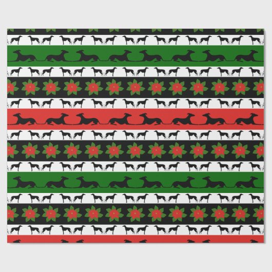 Greyt Greyhound Kerstmis Cadeaupapier (Vlak)