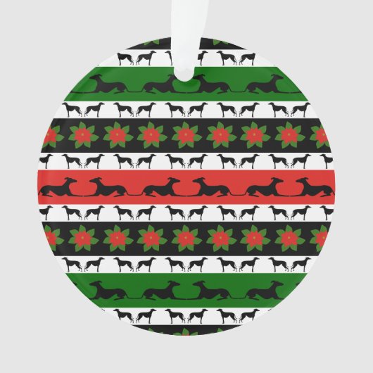 Greyt Greyhound Kerstmis Ornament (voorkant)