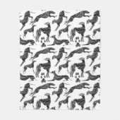 Greyt Greyhound Marble Silhouettes Fleece Deken (Voorkant)