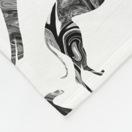 Greyt Greyhound Marble Silhouettes Fleece Deken (Hoek)