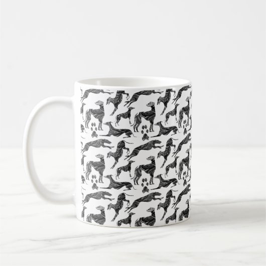 Greyt Greyhound Marble Silhouettes Koffiemok (Links)