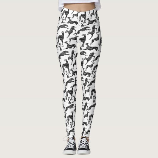 Greyt Greyhound Marble Silhouettes Leggings (Voorkant)