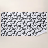 Greyt Greyhound Marble Silhouettes Strandlaken (Voorkant)