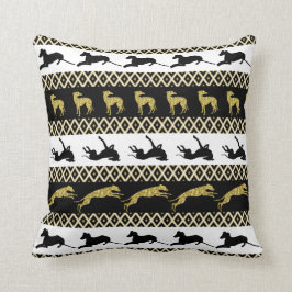 Greyt Greyhound Monochrome en Gold Diamonds Kussen