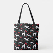 Greyt Greyhound Silhouettes met Cherry Motif Tote Bag (Achterkant)