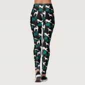 Greyt Greyhound Silhouettes met Monstera Leaves Leggings (Achterkant)