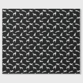 Greyt Greyhound Silhouettes - White on Black Cadeaupapier (Vlak)