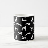 Greyt Greyhound Silhouettes - White on Black Koffiemok (Center)