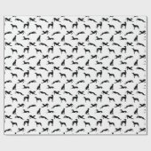 Greyt Greyhound Silhouettes - Zwart op wit Cadeaupapier (Vlak)