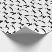 Greyt Greyhound Silhouettes - Zwart op wit Cadeaupapier (Hoek)