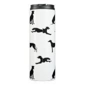 Greyt Greyhound Silhouettes - Zwart op wit Thermosbeker (Achterkant)