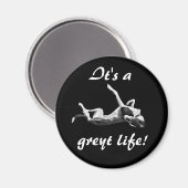 Greyt life greyhound magneet zwarte achtergrond (Voorkant / Achterkant)