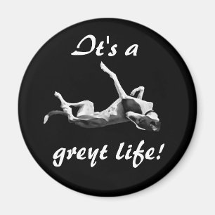 Greyt life greyhound magneet zwarte achtergrond